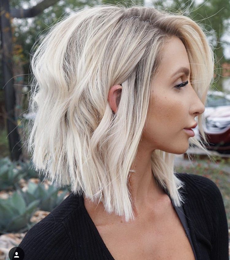 12 best Icy White Lob with Blunt Ends in 2024 5