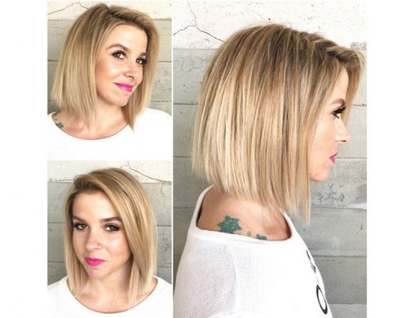 12 best Long Blunt Cut Bob with a Side Part for 2024 3