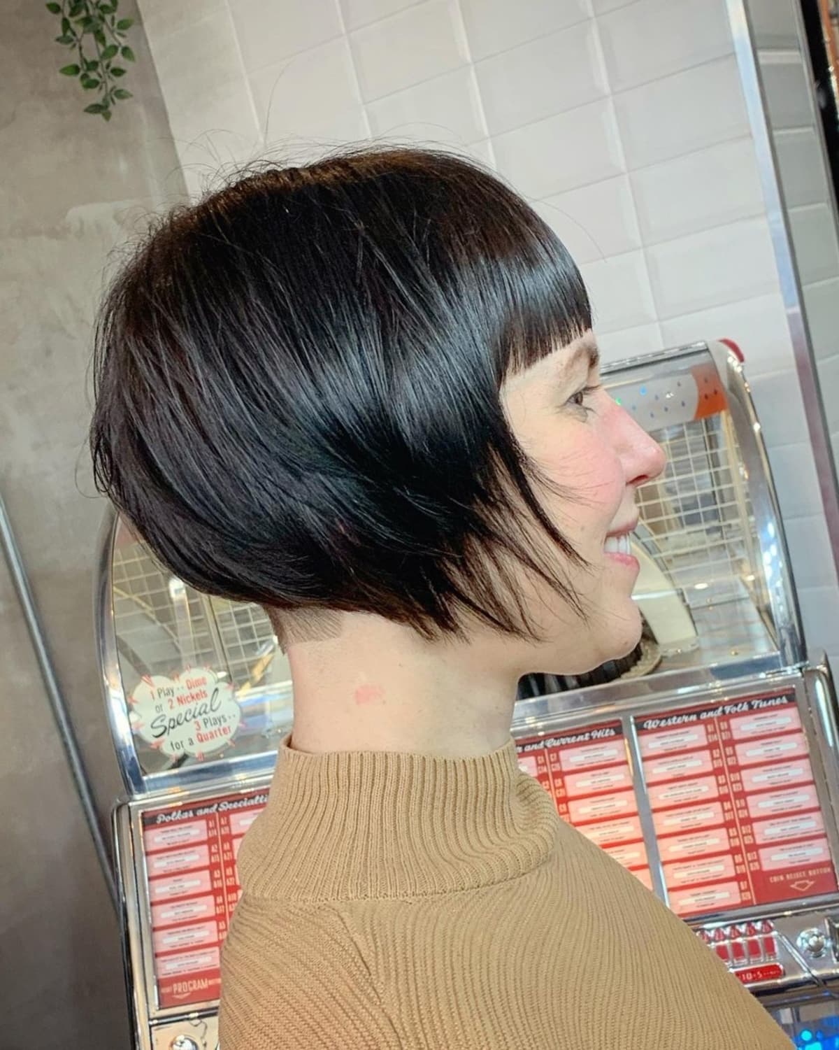 12+ Blunt Bob with a Deep Side Part and Angled Bangs this year 1