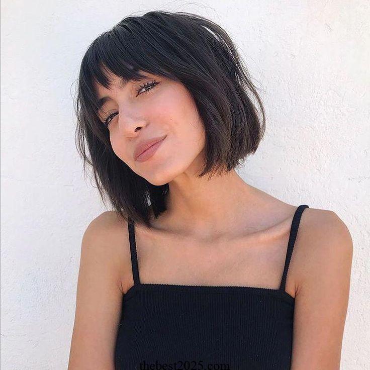 11 hotest Neck-Length Bob with Long Bangs this year 4