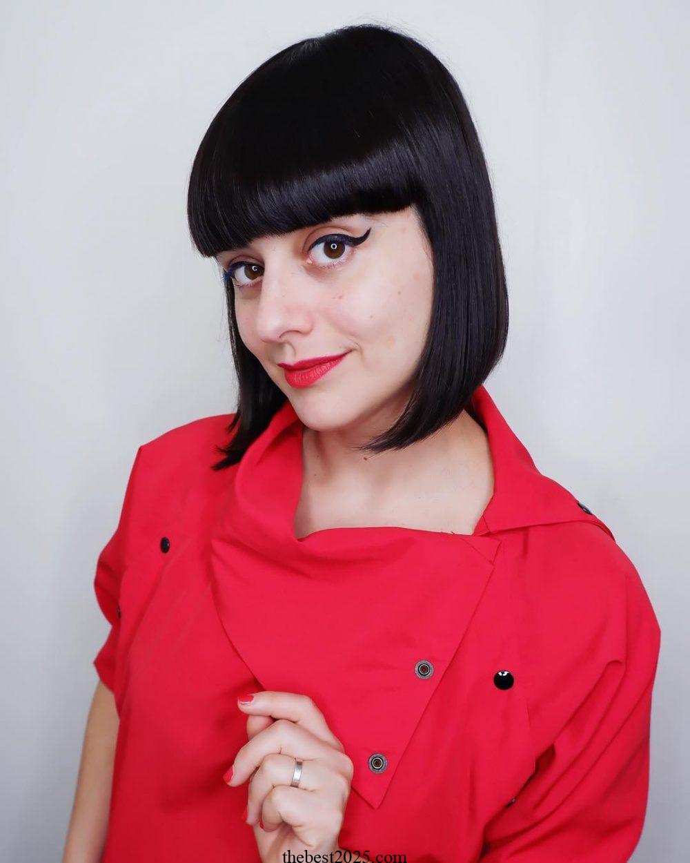 12 best Blunt Bob with a Deep Side Part and Angled Bangs in 2024 2