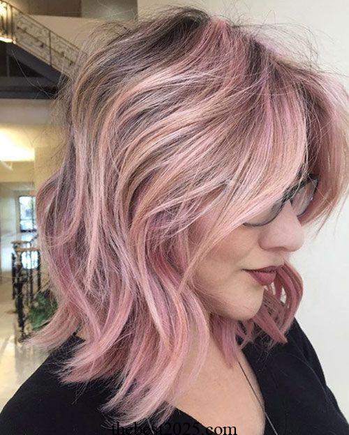 12+ Cute Lob with Pink Highlights for 2024 3