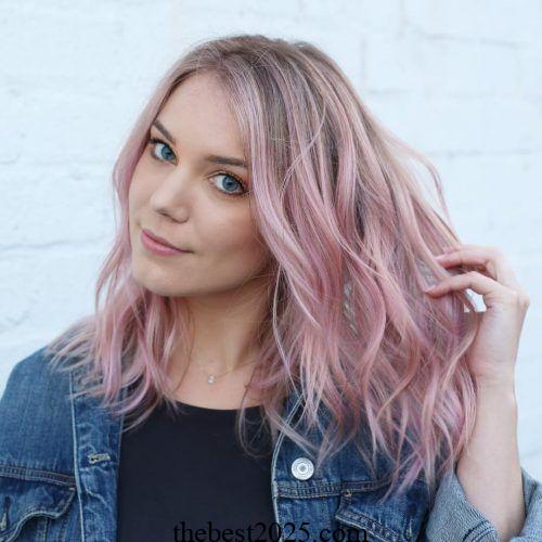 12+ Cute Lob with Pink Highlights for 2024 5