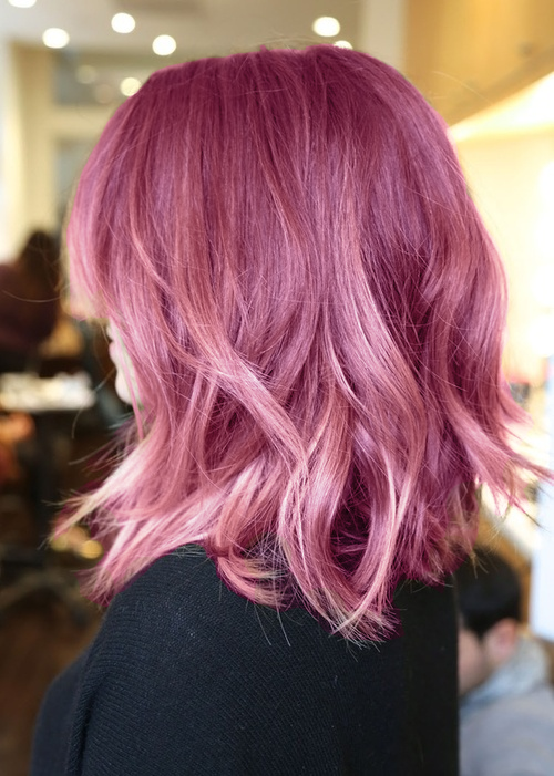 13 Cute Lob with Pink Highlights 2024 2