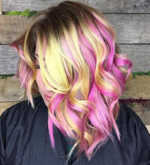 13 Cute Lob with Pink Highlights 2024 4