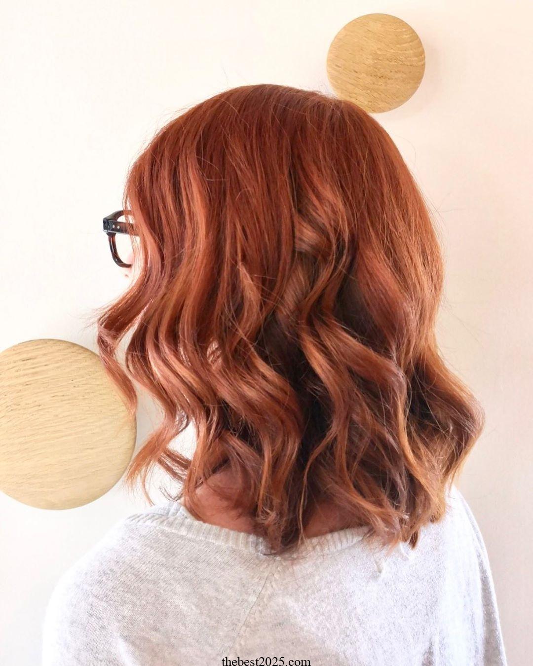 13 Vivid Copper Lob with See-Through Fringe in 2024 4