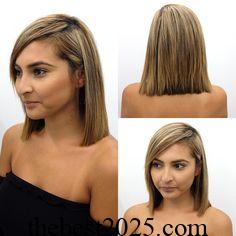 9 moderm Textured Blunt Lob with a Deep Side Part in 2024 2