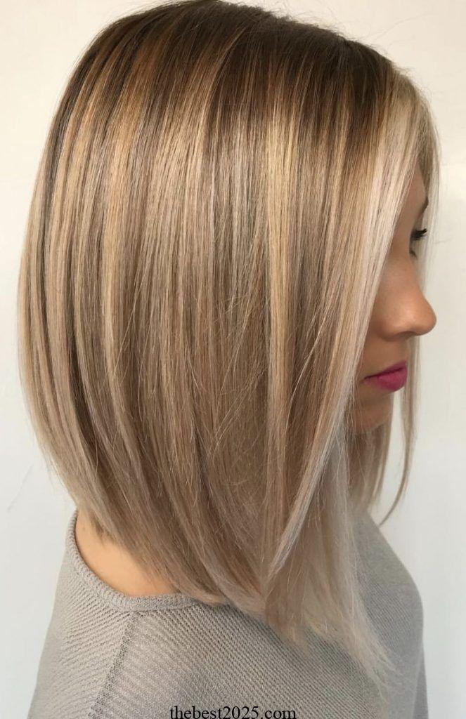 The best Messy Layered Lob with Very Long Bangs for Fine Hair in 2024 4